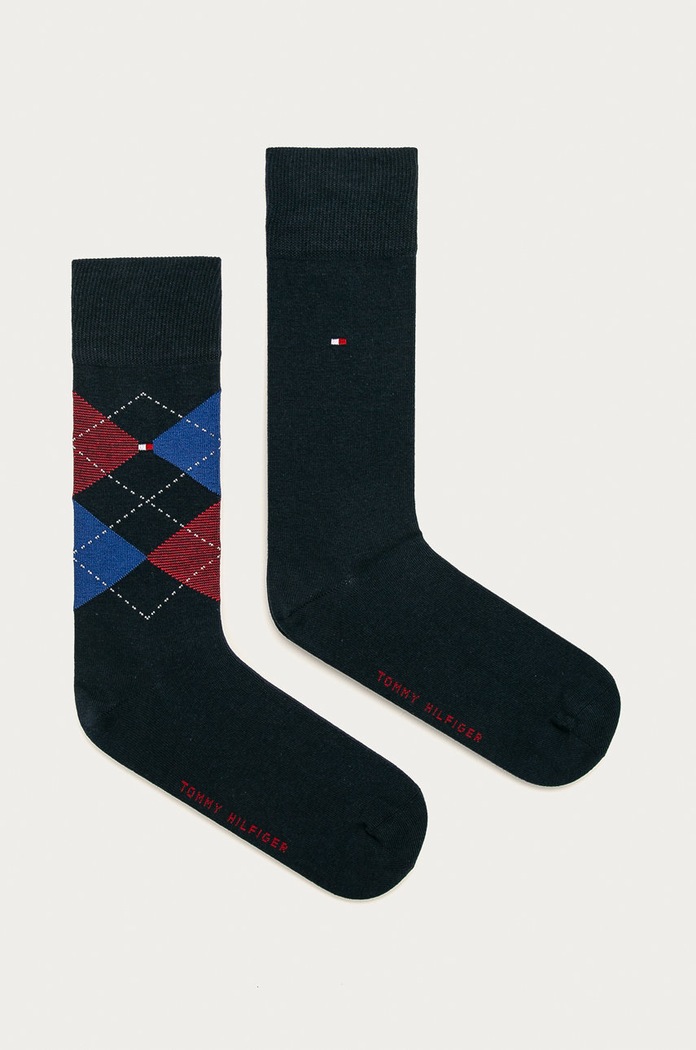 Ponožky Tommy Hilfiger (2-pack) dlouhé ponožky námořnická modř 100001495.NOS