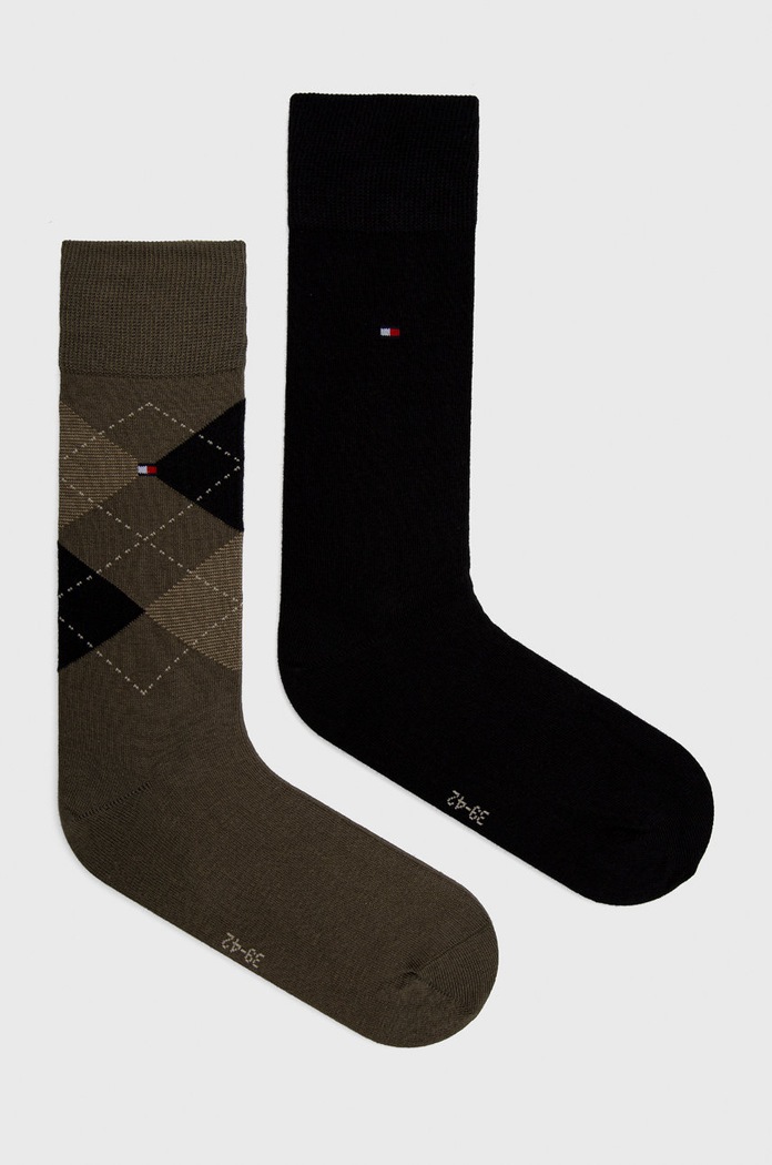 Tommy Hilfiger (2-pack) skarpetki długie zielony 100001495.NOS