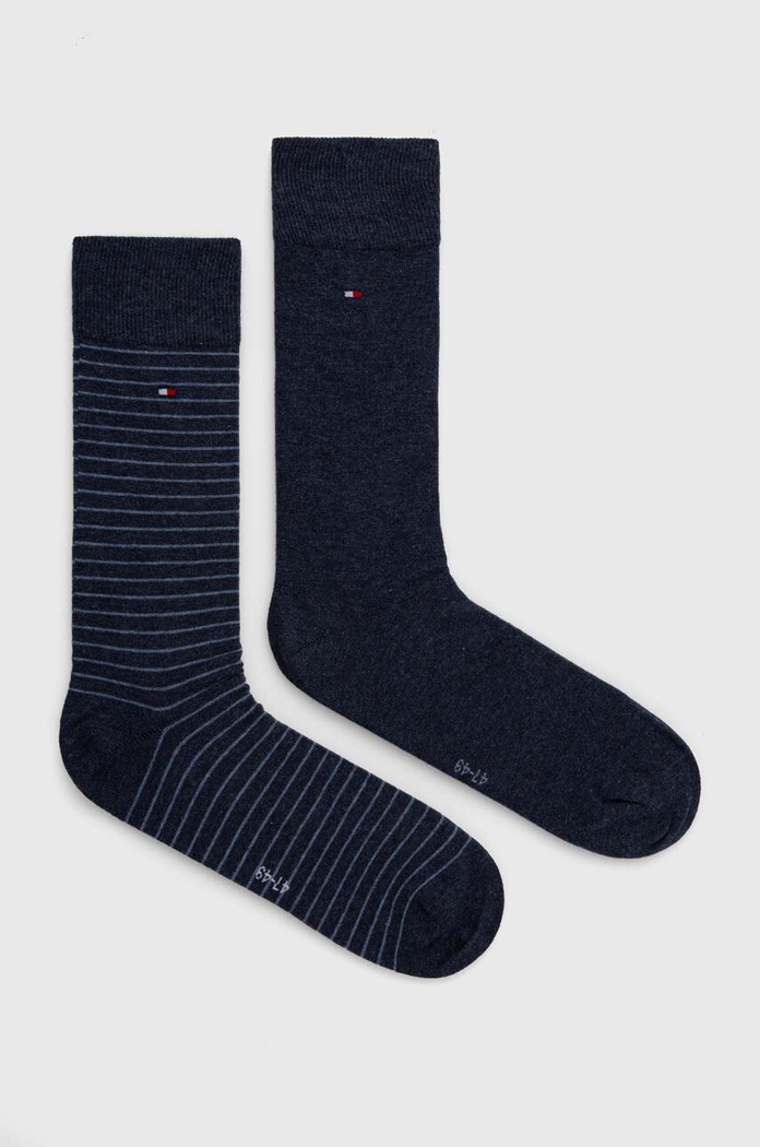 Tommy Hilfiger nogavice moške z bombažem paket 2 kosov mornarsko modra 100001496.NOS