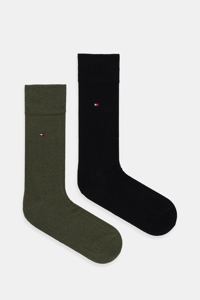 Ponožky Tommy Hilfiger 2-pak dlhé ponožky zelená 371111.NOS