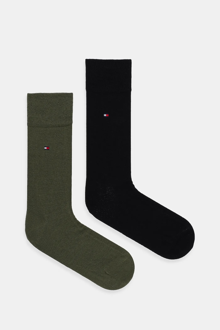 Ponožky Tommy Hilfiger 2-pak dlhé ponožky zelená 371111.NOS