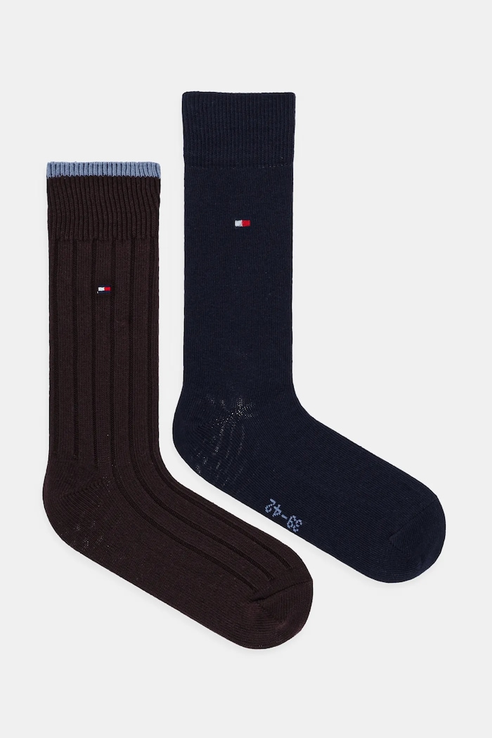 Ponožky Tommy Hilfiger 2-pak dlhé ponožky hnedá 371111.NOS