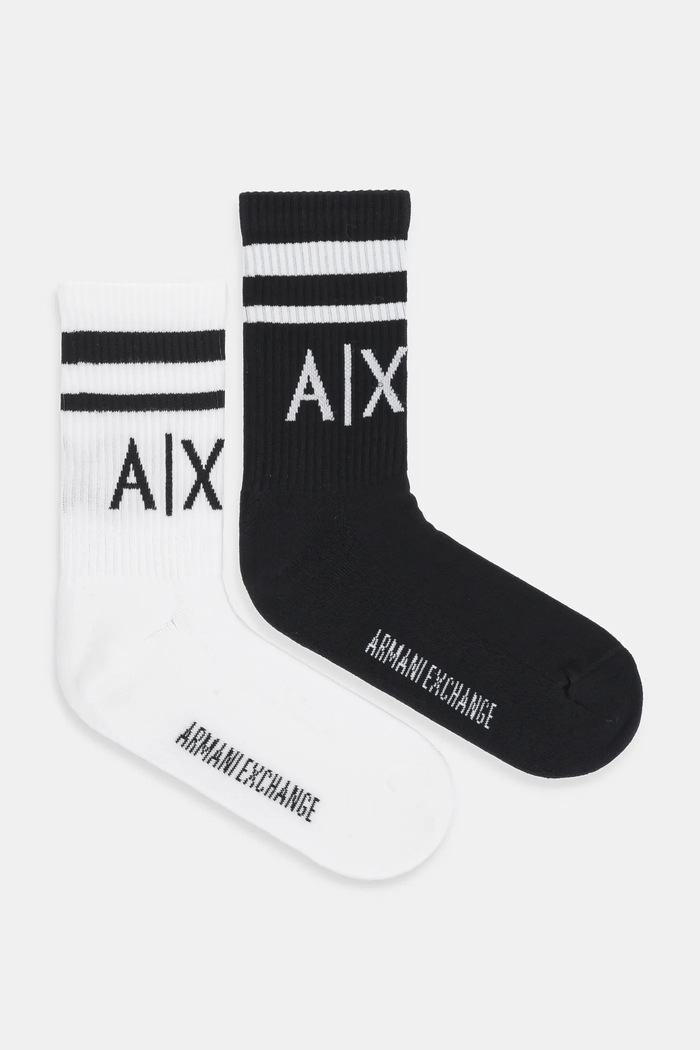 Armani Exchange - Skarpetki (2-pack) skarpetki długie czarny 953030.CC650