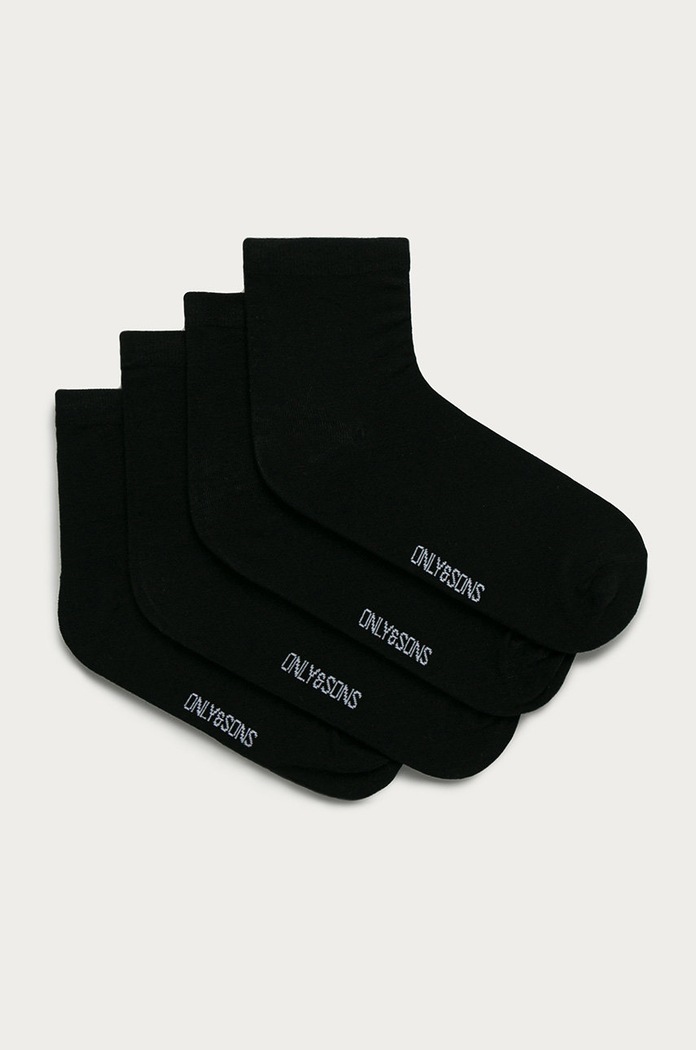 Only & Sons - Шкарпетки (4-pack) короткі шкарпетки чорний 22016142