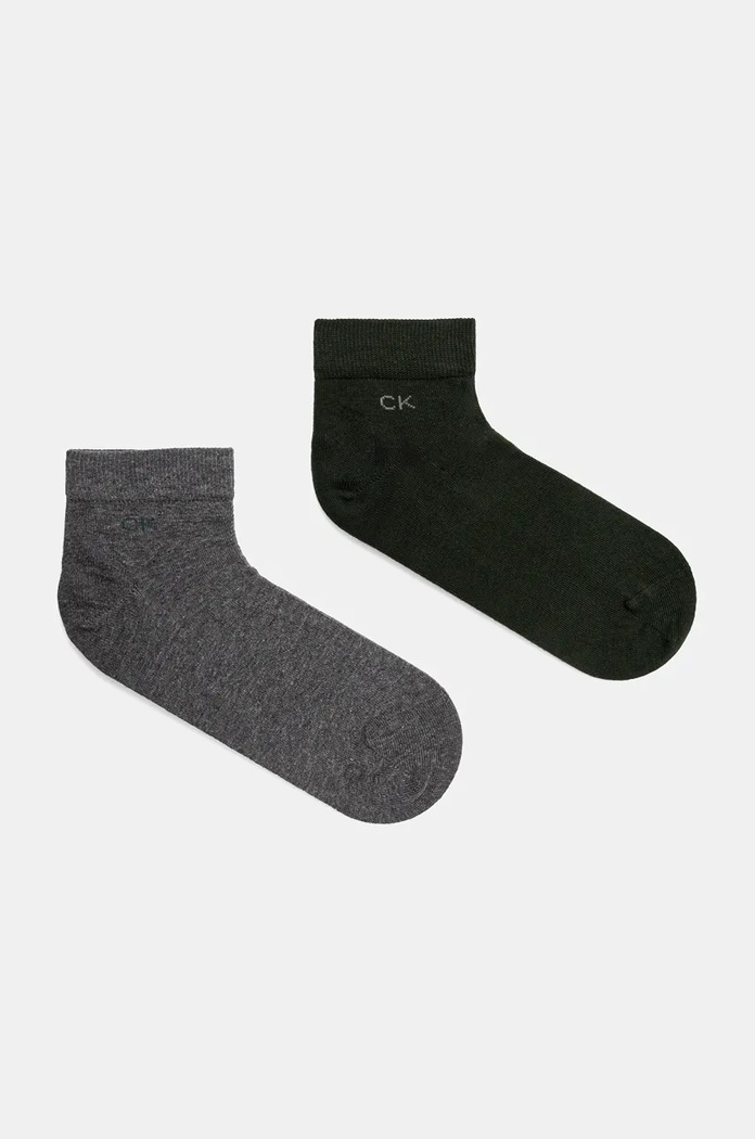 Ponožky Calvin Klein 2-pak melanž zelená 701218706.NOS