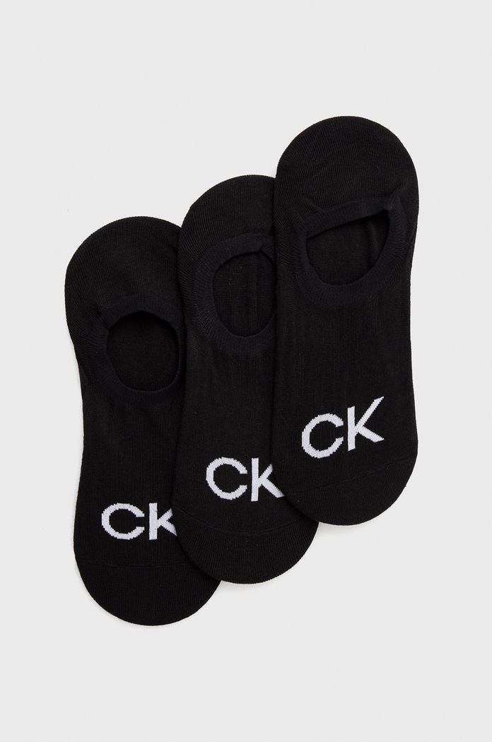 Ponožky Calvin Klein (3-pak) krátke ponožky čierna 701218723.NOS
