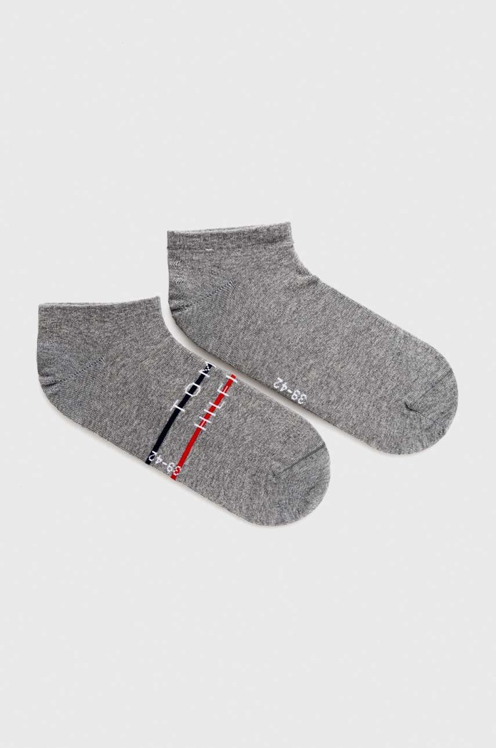 Ponožky Tommy Hilfiger 2-pak jemný vzor sivá 701222188.NOS