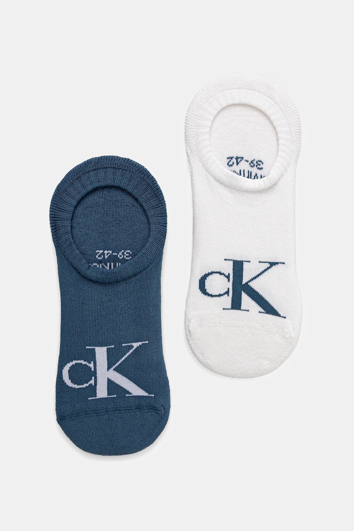Calvin Klein Jeans členkové ponožky pánske s bavlnou 2-pak krátke ponožky modrá 701228809.NOS