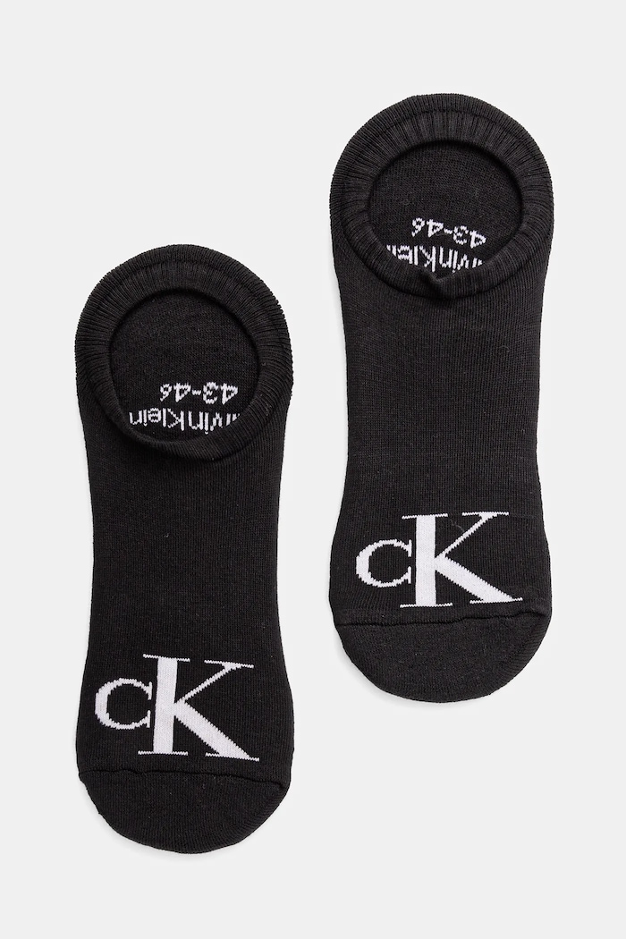 Calvin Klein Jeans șosete scurte pentru bărbați cu bumbac pachet de 2 sosete scurte negru 701228809.NOS