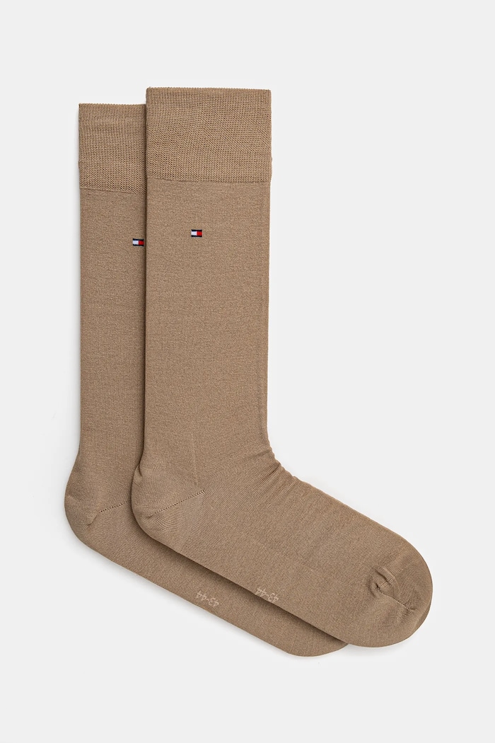 Tommy Hilfiger ponožky pánské s bavlnou dlouhé ponožky béžová 701229683.NOS