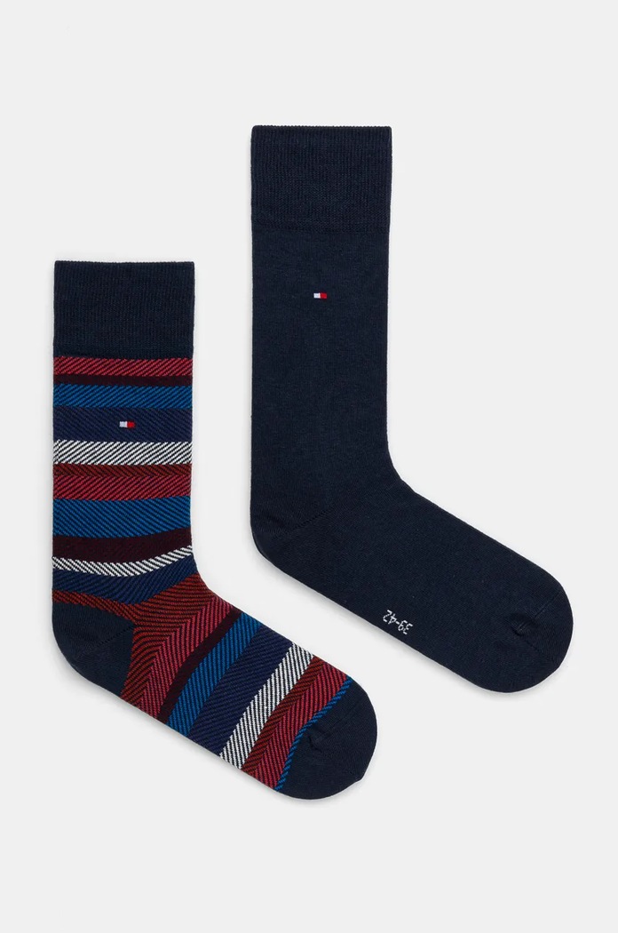 Ponožky Tommy Hilfiger 2-pack dlouhé ponožky námořnická modř 701229837.NOS