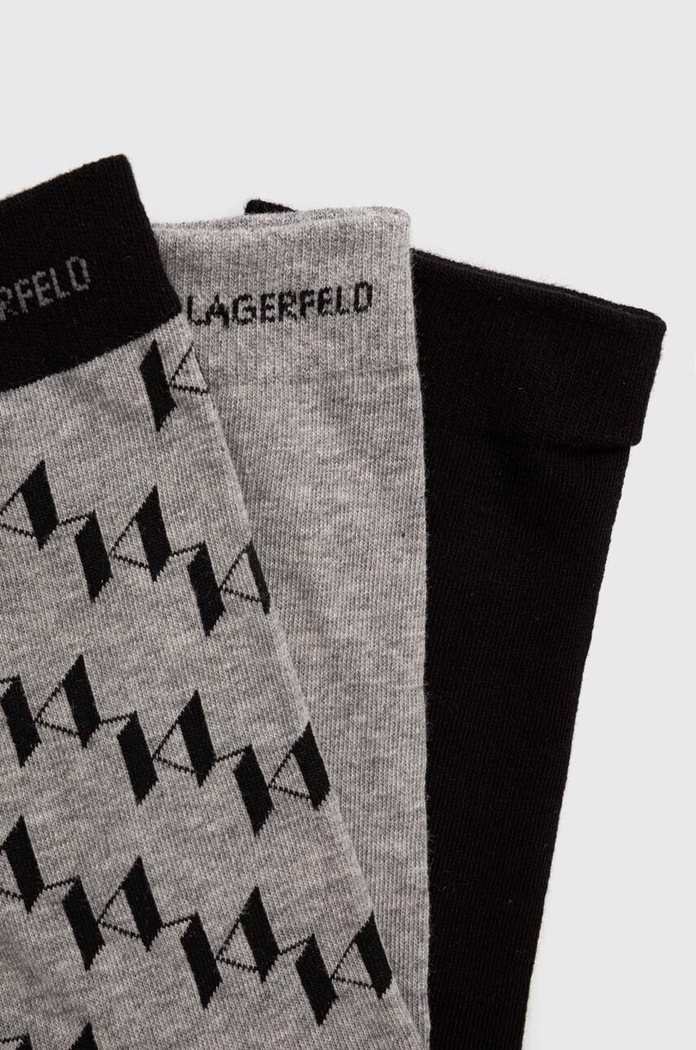Ponožky Karl Lagerfeld K/MONOGRAM 3-pak 245M6004 sivá AA00