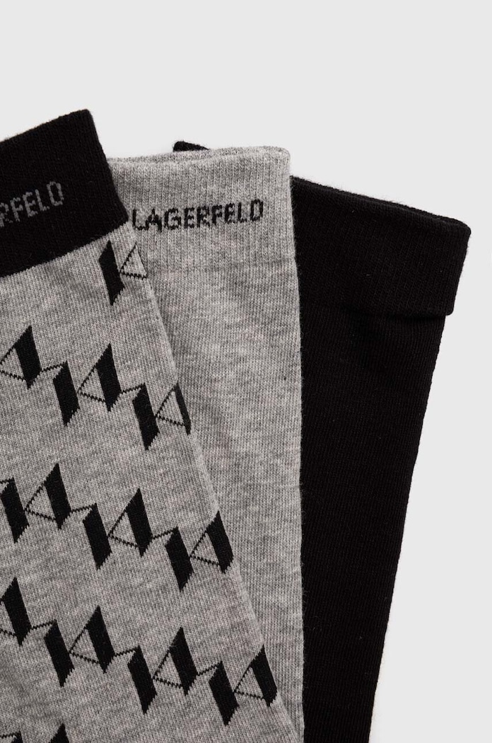 Ponožky Karl Lagerfeld K/MONOGRAM 3-pak 245M6004 sivá AA00