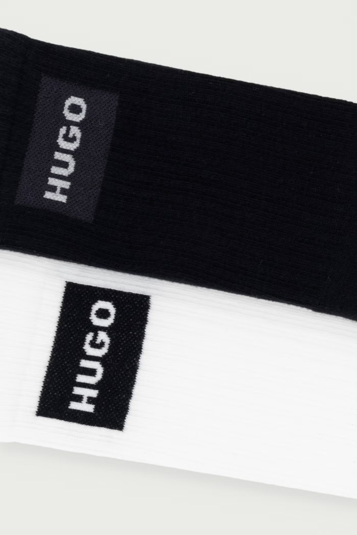 HUGO Ponožky pánské s bavlnou 3P QS RIB LABEL CC 3-pack 50531515 černá AW25