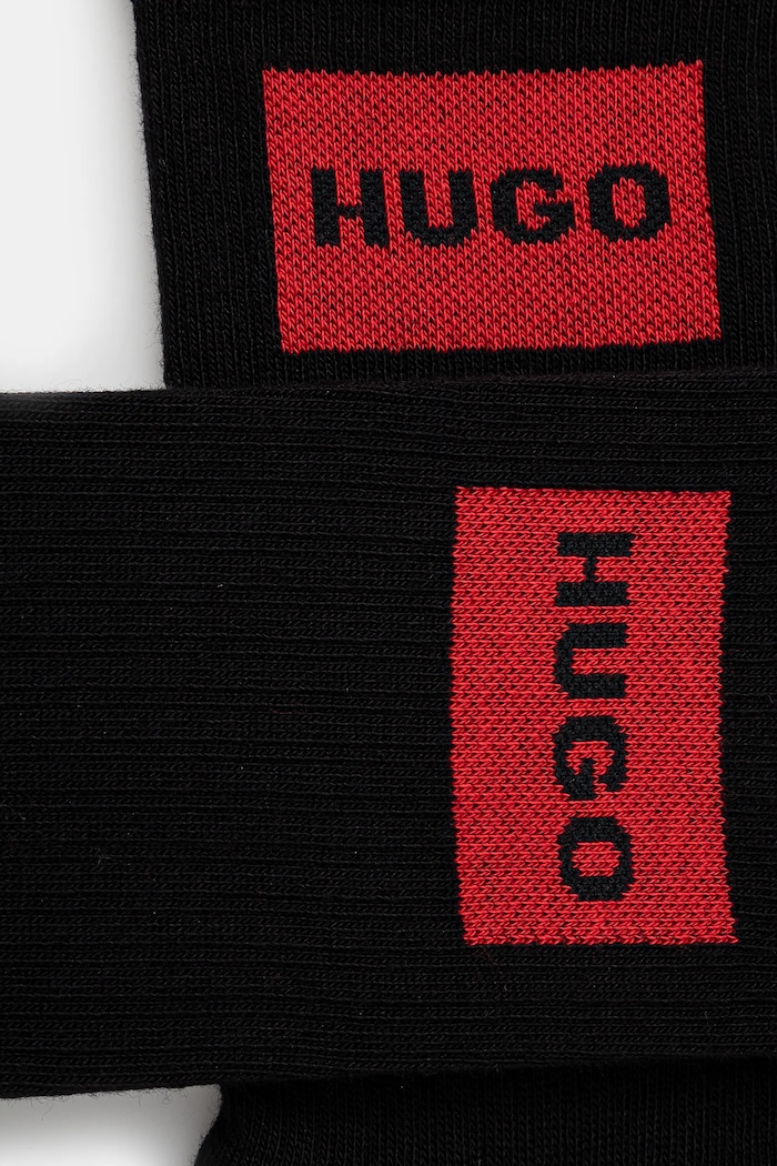 Ponožky HUGO 3P QS RIB LABEL CC 3-pack 50531515 černá AW25