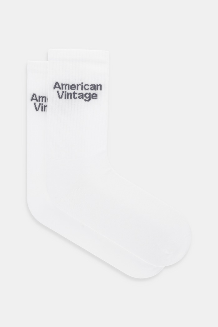 Nogavice American Vintage Visoke nogavice bela CLY00B