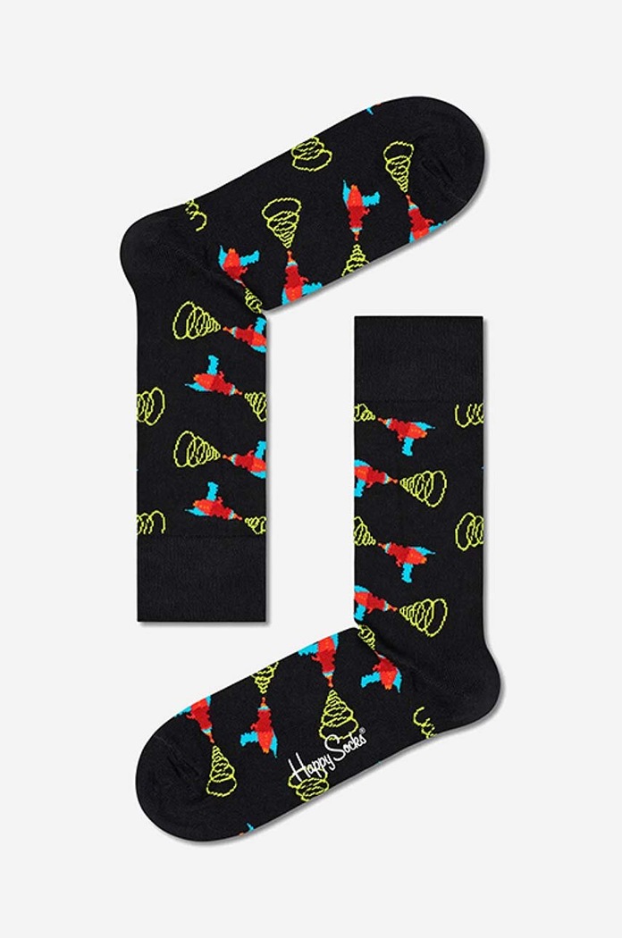Ponožky Happy Socks Lazer Quest dlouhé ponožky černá LAZ01.9300