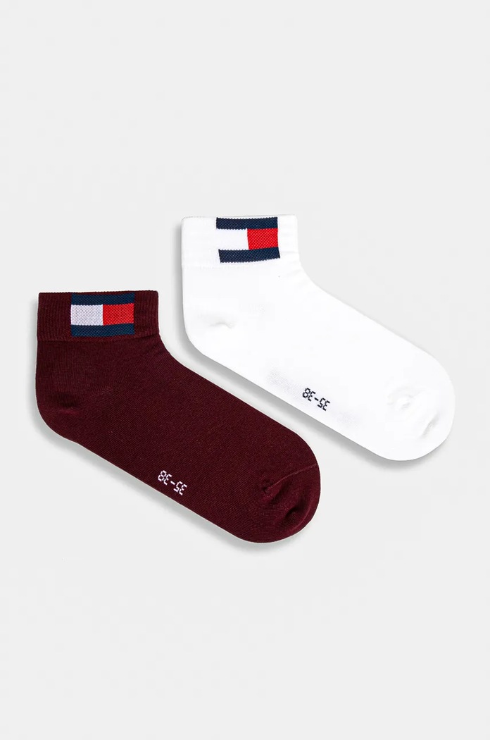 Tommy Jeans skarpety 2-pack skarpetki długie bordowy 701228223.NOS