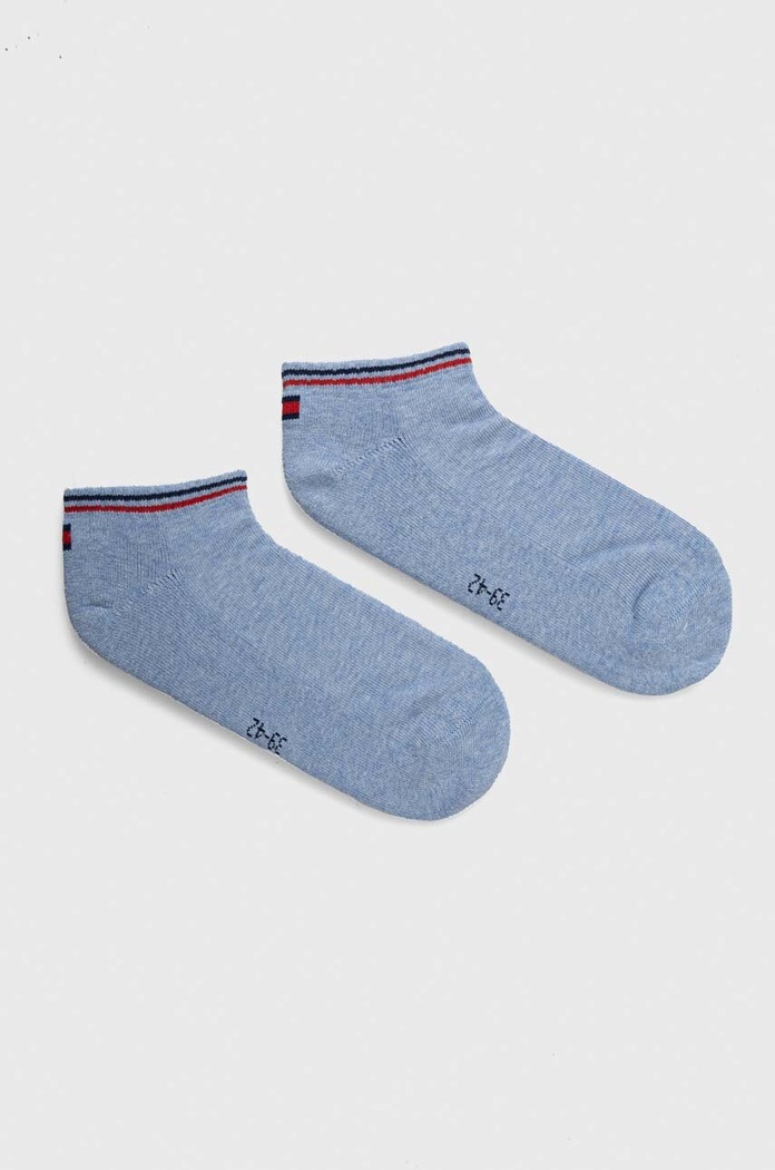 Nogavice Tommy Jeans 2-pack Drobni vzorec modra 701228178.NOS