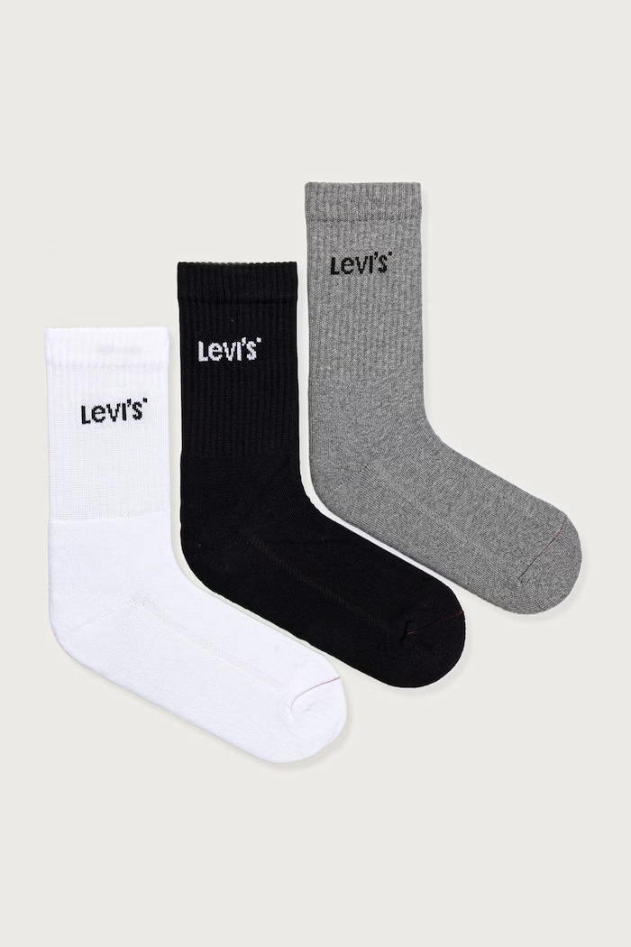 Levi's skarpety z bawełną 3-pack szary 37157.1528