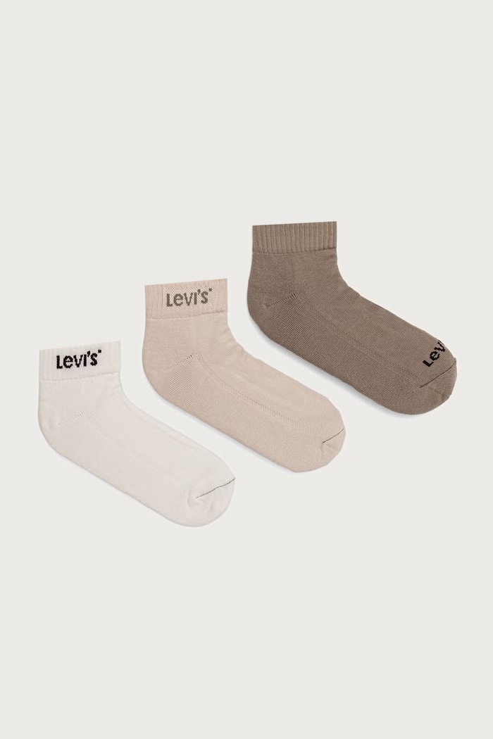 Levi's κάλτσες με βαμβάκι 3-pack μπεζ 37157.1523