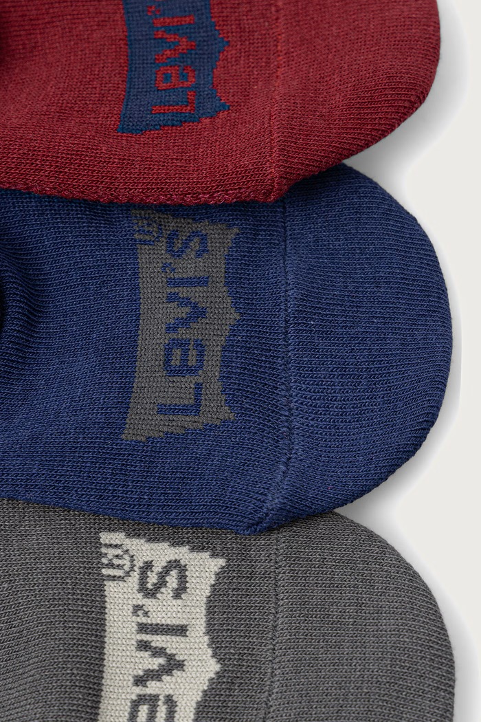 Levi's skarpety stopki z bawełną 3-pack 37157.1502 bordowy AA00