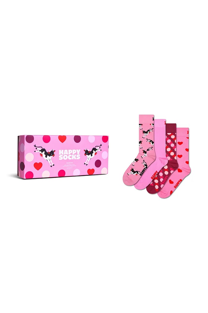 Happy Socks Skarpety z bawełną 4-pack różowy P006174