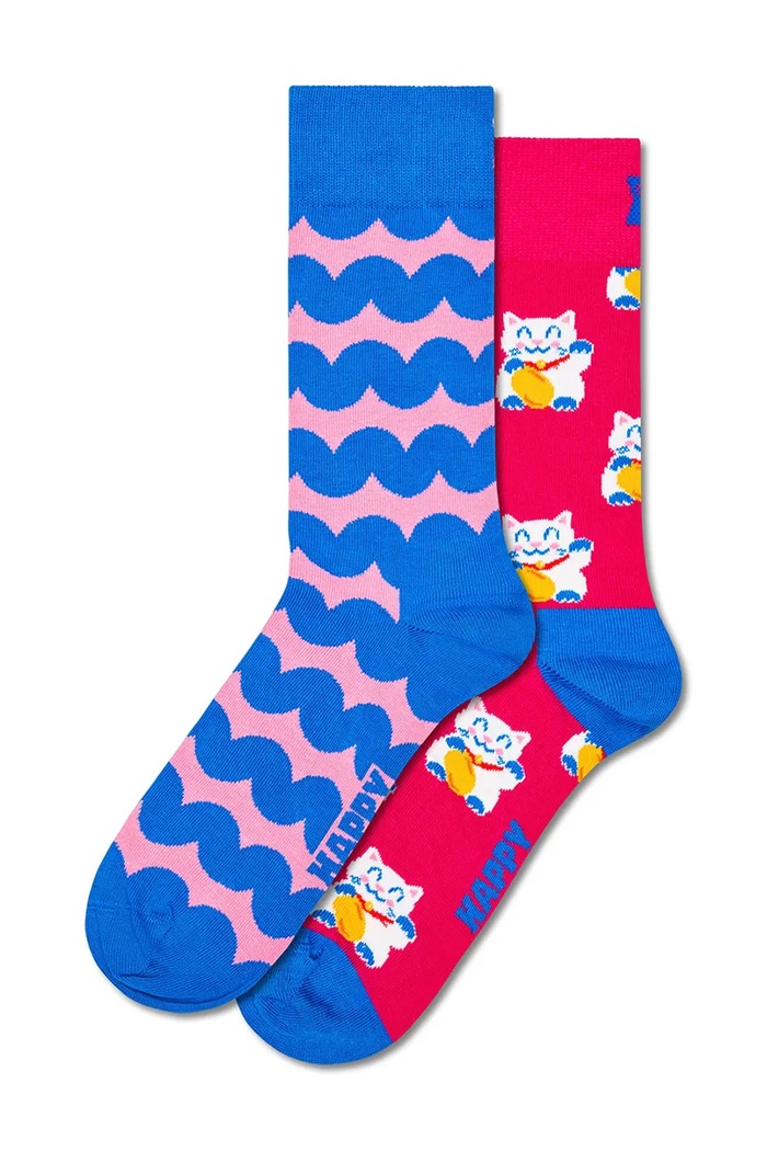 Happy Socks Skarpety z bawełną 2-pack P006080 niebieski AA00