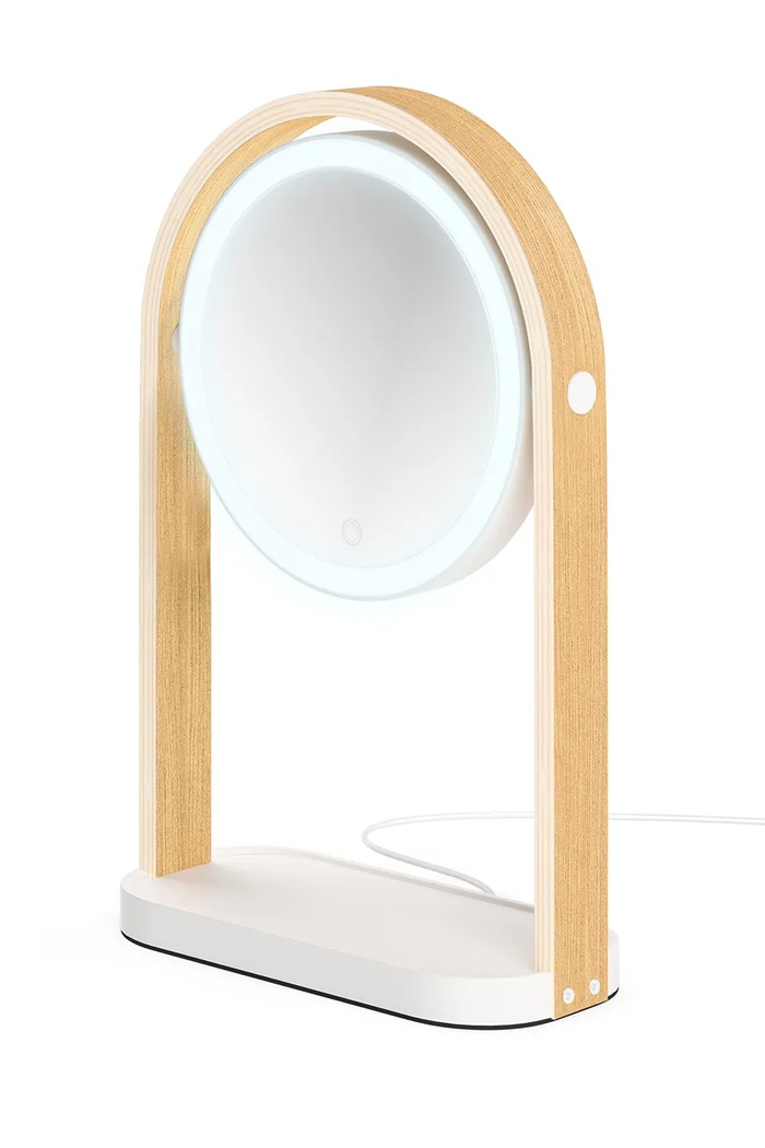 Obývacia izba a spálňa Umbra kozmetické zrkadlo drevené 25 x 12 x 38 cm 1022918.668 biela