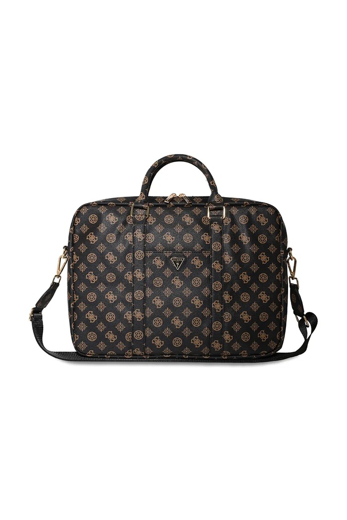 Guess torba na laptopa 4G Peony Front Pocket Zipper Triangle Logo 16" czarny GUCB16PGPOSGNK