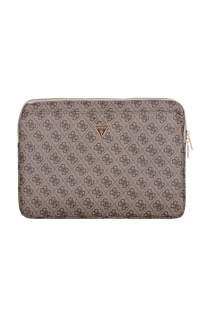 Калъф за лаптоп Guess Sleeve 14" 4G Zipper Pocket Triangle Logo кафяв GUCS14ZP4DPTW