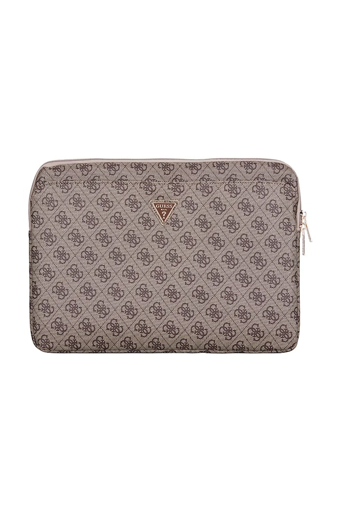 Калъф за лаптоп Guess Sleeve 14" 4G Zipper Pocket Triangle Logo кафяв GUCS14ZP4DPTW