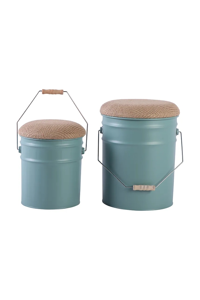 Stolček s prostorom za shranjevanje Leitmotiv Buckets 39 x 31 cm 2-pack turkizna LM2263GR