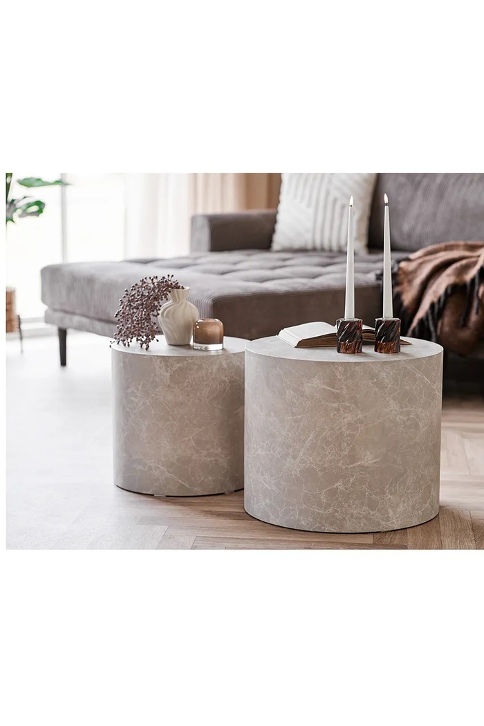 House Nordic stolik Prague 36 x 38 / 40 x 48 cm 2-pack 2102064 szary