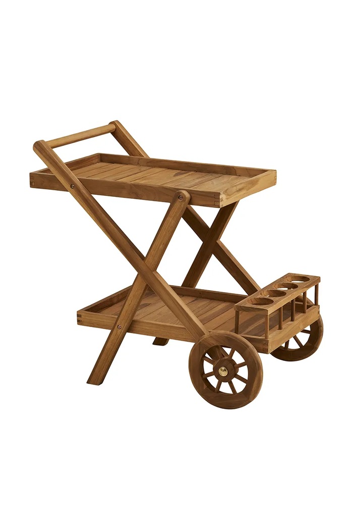 House Nordic Έπιπλο με ρόδες από ξύλο τικ 50 x 86 x 81 cm 3301500 μπεζ AA00