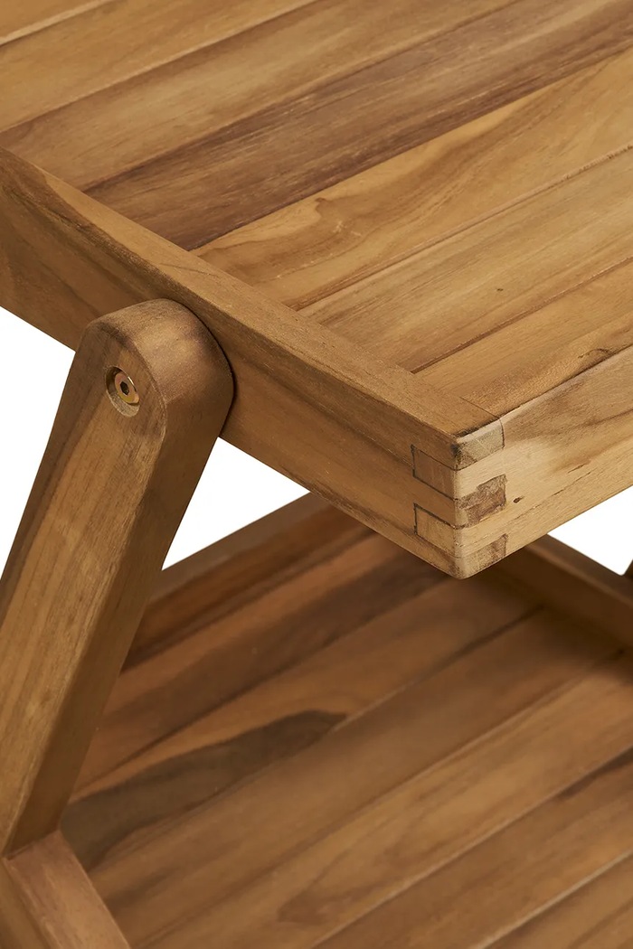 House Nordic Έπιπλο με ρόδες από ξύλο τικ 50 x 86 x 81 cm 3301500 μπεζ
