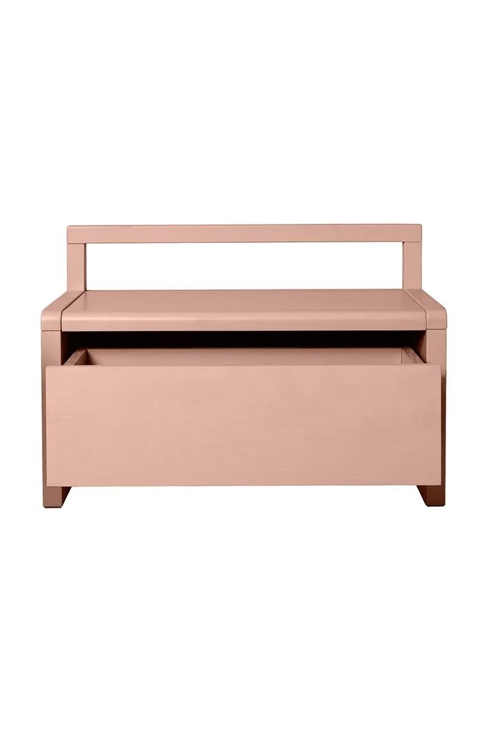 Salon i sypialnia Ferm Living lawka z drewna jesionowego 41,2 x 60 x 30 cm 1104273004 różowy