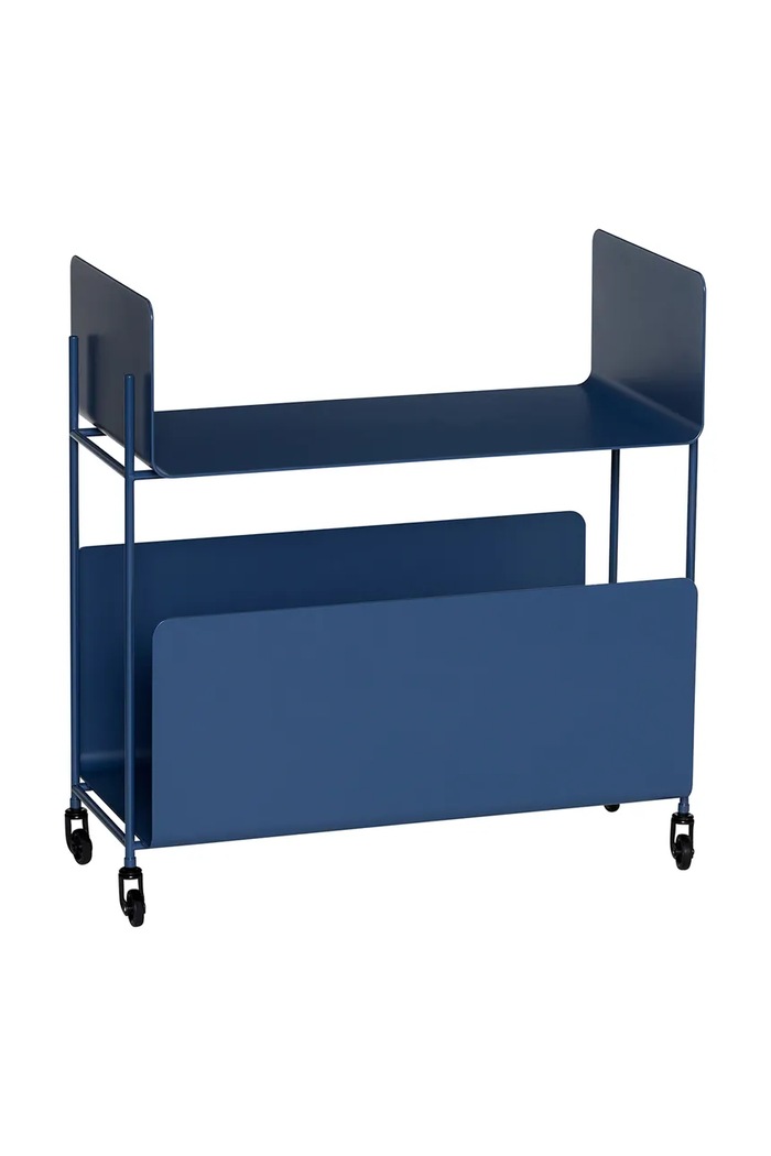 Hübsch mobilier cu roți din fier 63 x 32 x 66 cm bleumarin 992115