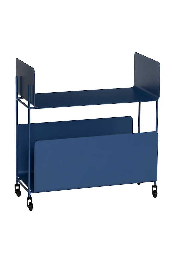 Hübsch mobilier cu roți din fier 63 x 32 x 66 cm bleumarin 992115