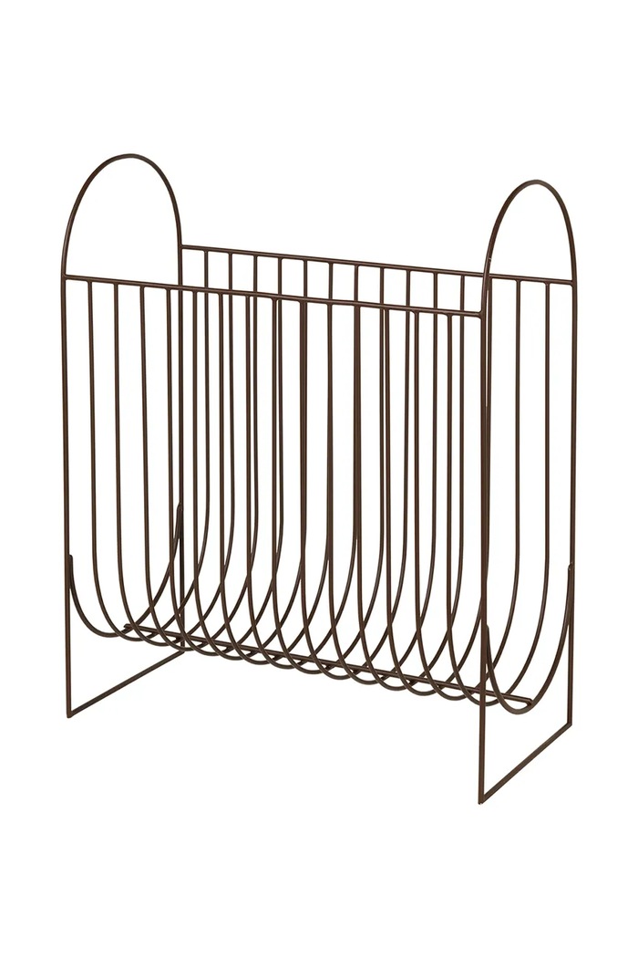 Broste Copenhagen Stojak na magazyny z żelaza Maggie 40 x 20 x 51 cm bordowy 71178033