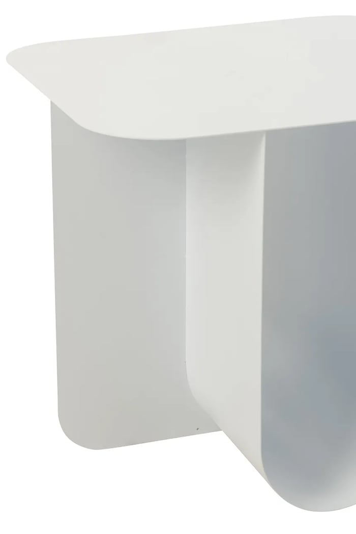 J-Line stolik boczny z metalu 43,5 x 40 x 39 cm 51333 biały AA00
