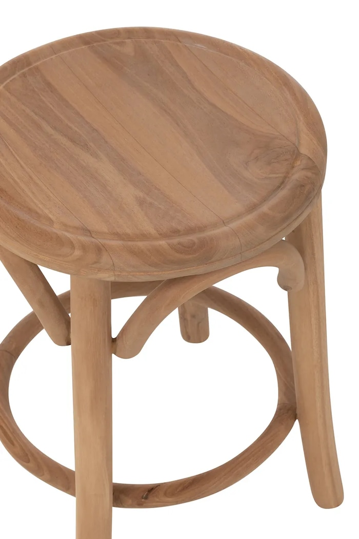 J-Line stołek z drewna teak 34 x 50 cm 47270. brązowy AA00