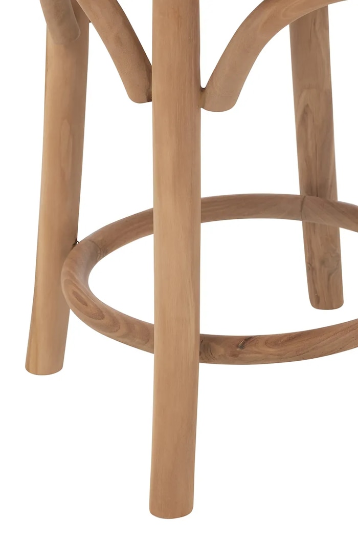 Salon i sypialnia J-Line stołek z drewna teak 34 x 50 cm 47270. brązowy