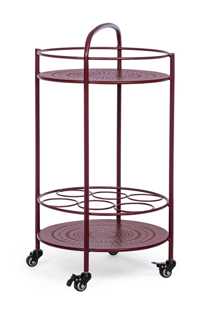 Bizzotto mebel z kółkami ze stali 45 x 81 cm bordowy 802890