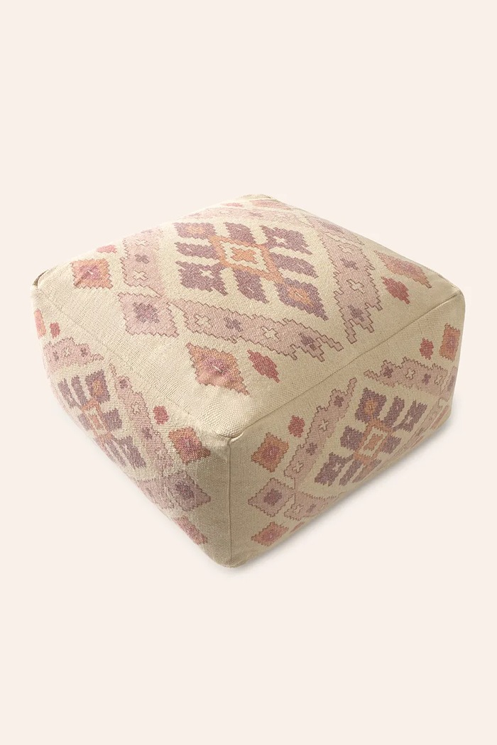 Calma House pufa bawełniana 60 x 60 x 30 cm multicolor AISHA6030ROS