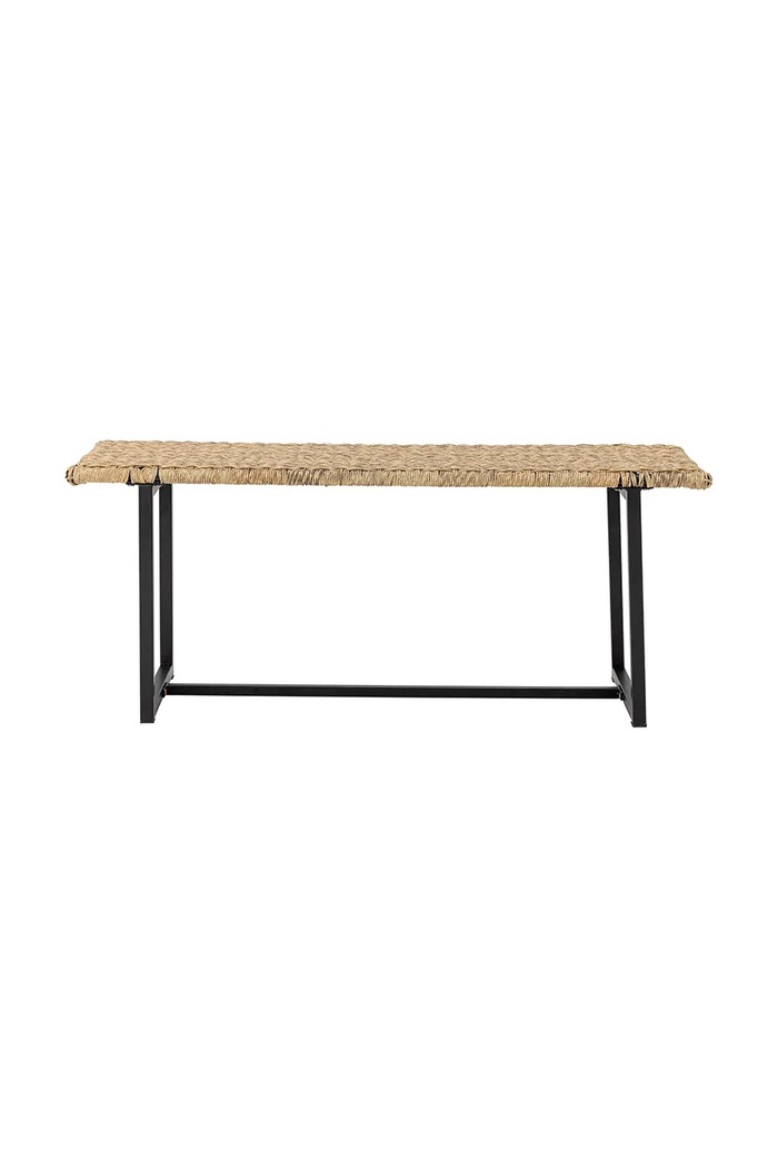 Bloomingville πάγκος από πλαστικό 114 x 45 x 38 cm μπεζ 82065192