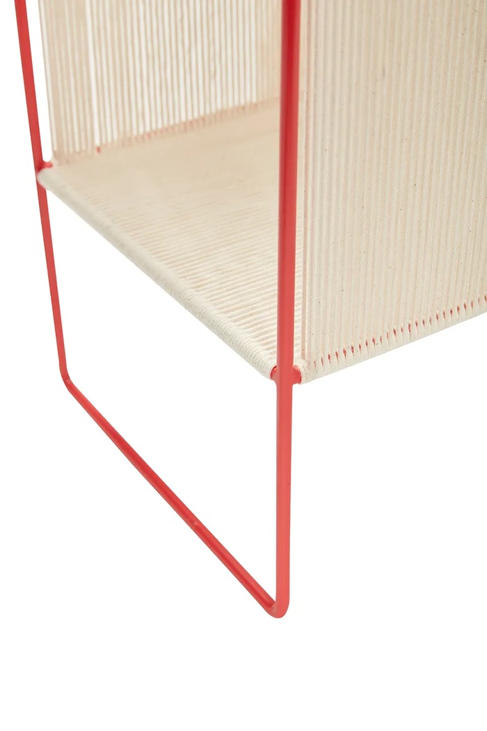 Hübsch stojak na magazyny z żelaza 41 x 25 x 50 cm 021320 czerwony AA00