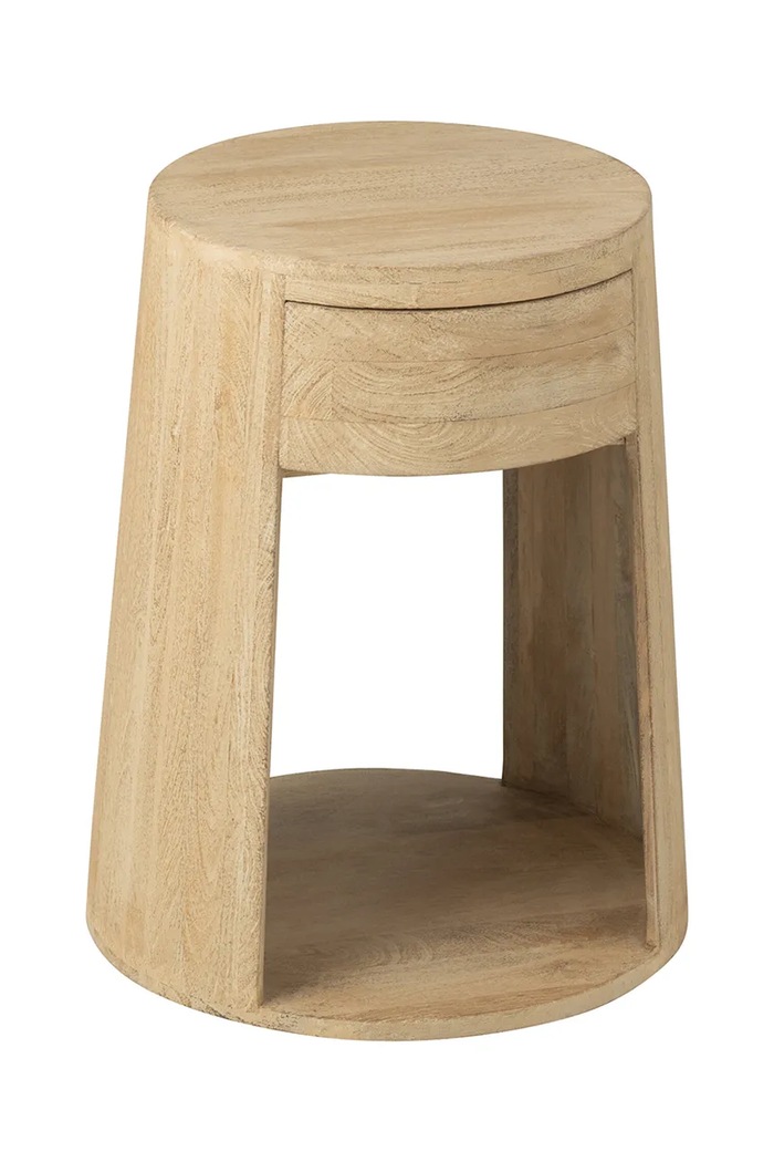 J-Line τραπεζάκι από ξύλο μάνγκο 40 x 40 x 50 cm 46011 καφέ AA00