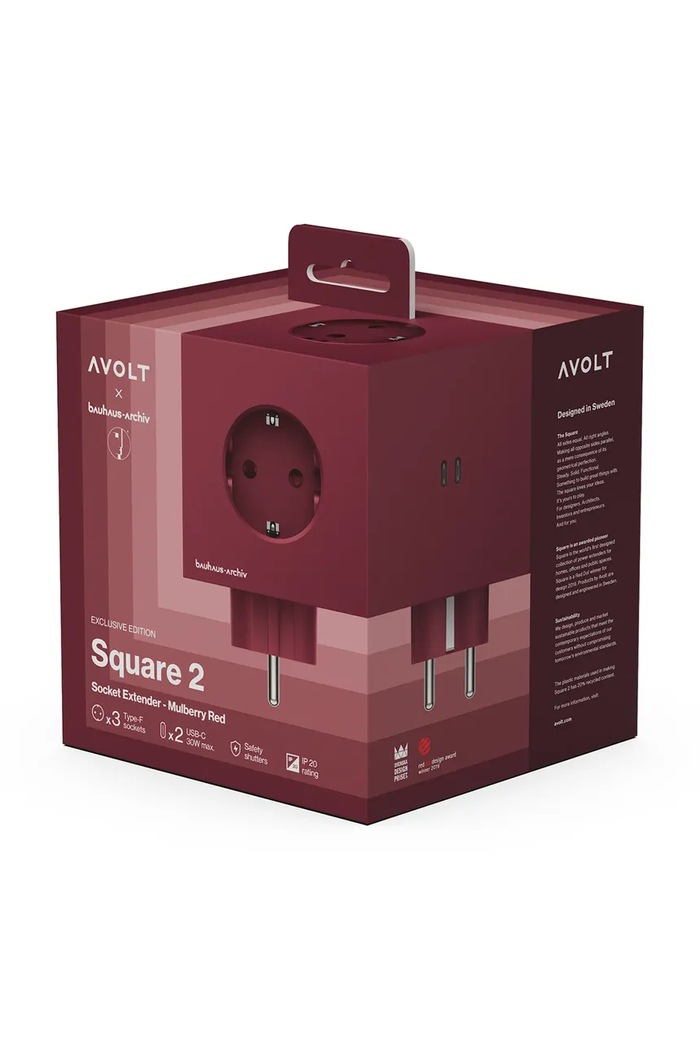 Avolt splitter modular Bauhaus-Archiv USB-C (30W) SQ2.EUFC30.WMRR burgundia AA00