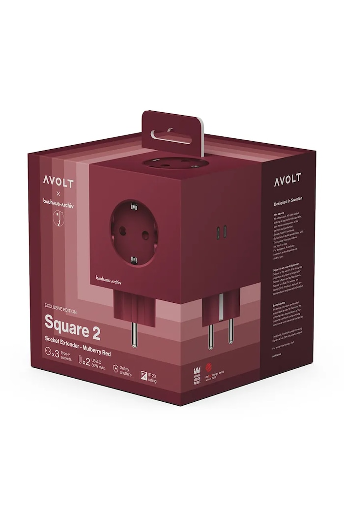 Avolt splitter modular Bauhaus-Archiv USB-C (30W) SQ2.EUFC30.WMRR burgundia AA00